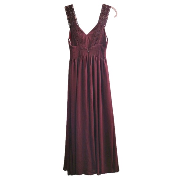 Lulus Passionate Promise XS Burgundy Lace Maxi Dress Evening Gown 67945 Holiday - Picture 8 of 8